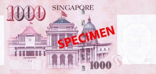 Tờ 1000 dola in quốc ca Singapore